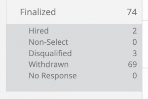 Finalized status report filtering summary