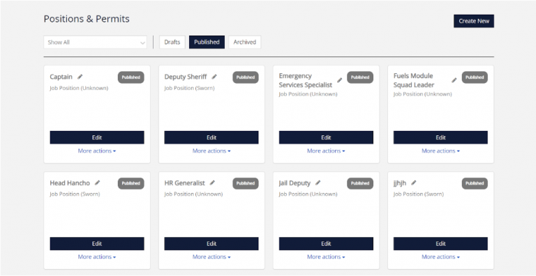 Position and Permit Manager screen